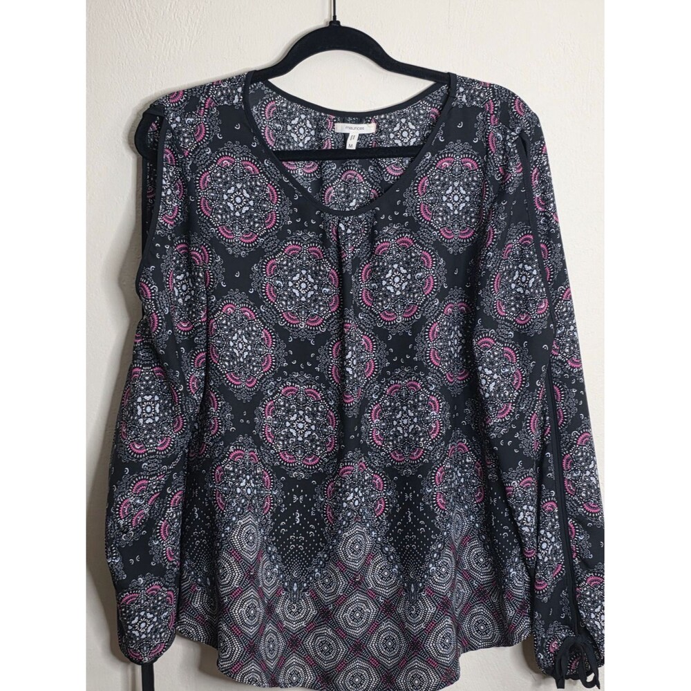 Maurices Black Sleep Tank with Pink Paisley Print